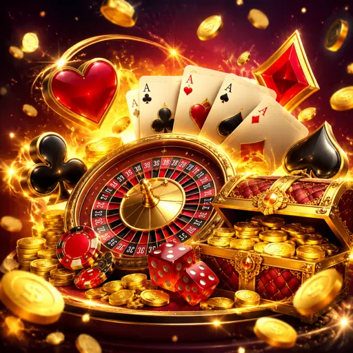 Parede de miniaturas de slots iluminadas em tons de neon verde e dourado